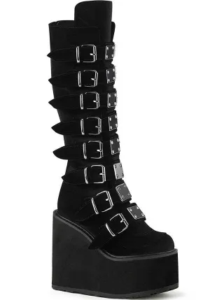 SWING-815 [Black Velvet] | PLATFORM BOOTS [PREORDER]