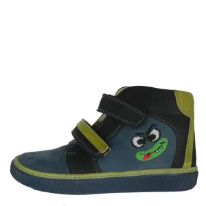 Szamos Kid Boy High-Top Shoes Grey With Green Monster Face - Made In Europe