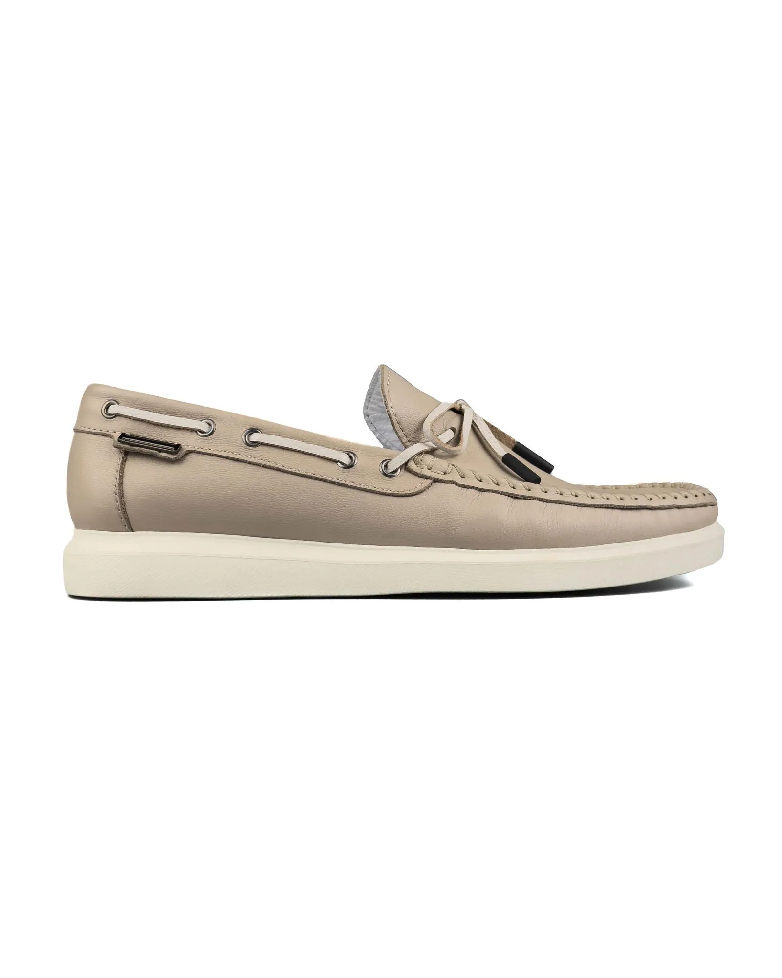 T-Miletos Beige Genuine Leather Men's Loafer Shoes