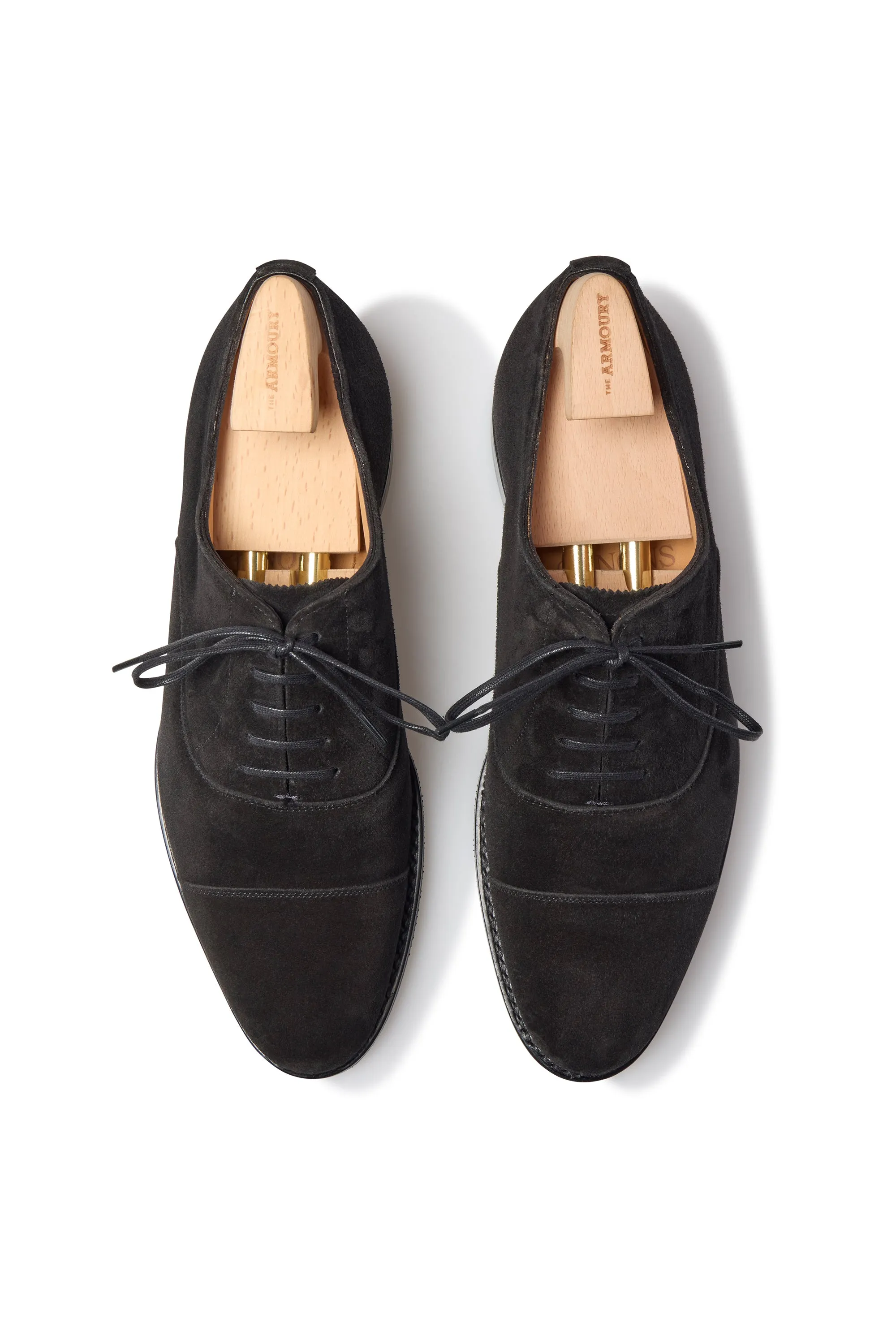 The Armoury FS5 Berkeley Black Suede Cap Toe Oxford Shoes *factory seconds*