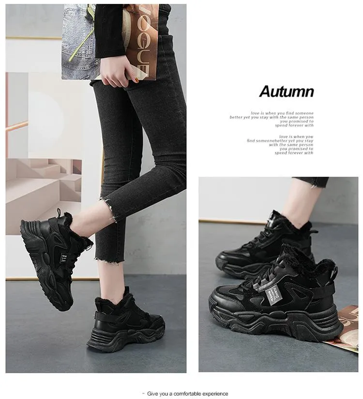 Velvet Warm Platform Sports Shoes