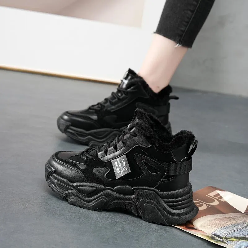 Velvet Warm Platform Sports Shoes