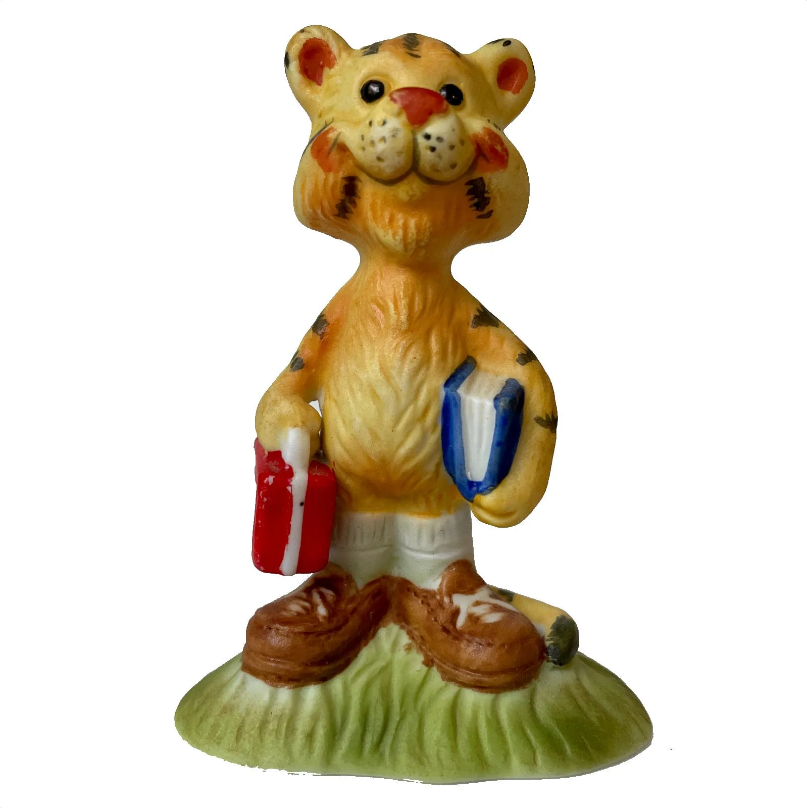 Vintage Suzy’s Zoo Tiger Smart Professor / Teacher / Librarian Collectible Figurine Statue by Suzy Spafford Enesco 1978