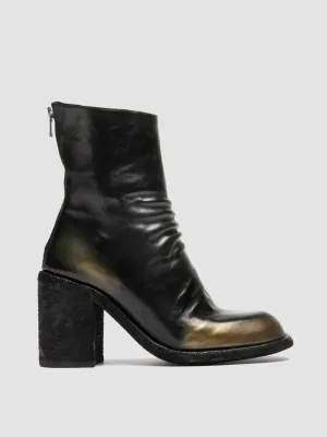 WIDE 002 - Black Leather Zipped Boots