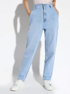 Women Blue Mom Fit Jeans