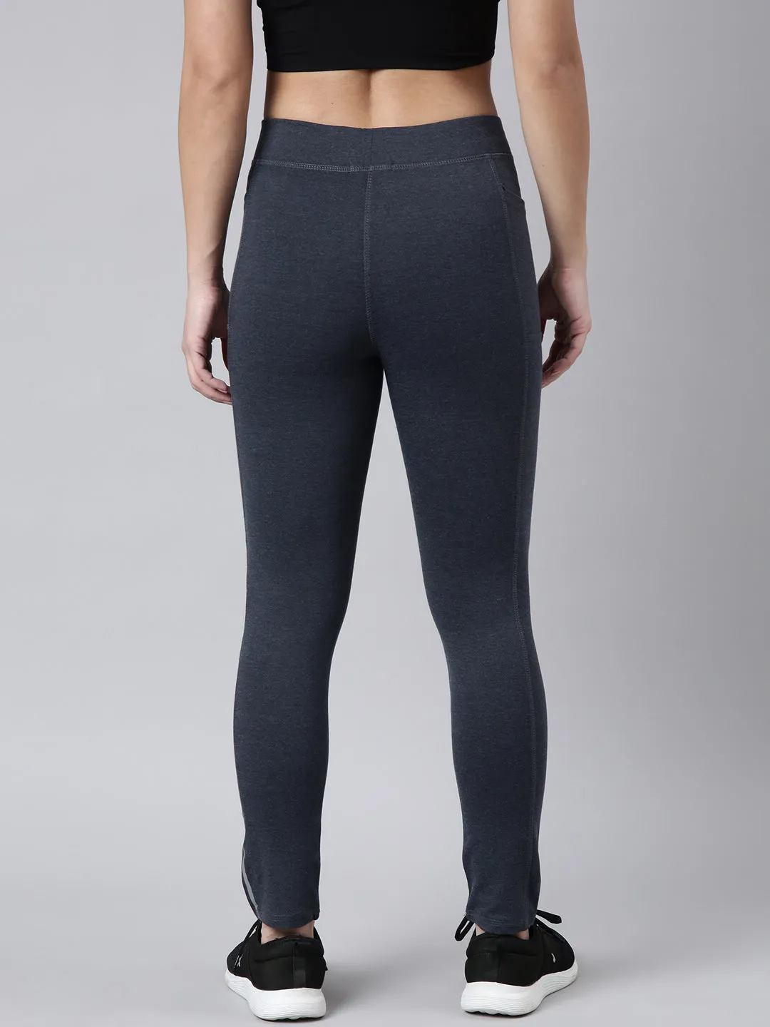 Women Solid Slim Fit Grey Track Pant