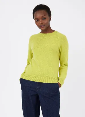 Women's Lambswool Crew Neck Jumper in Zest